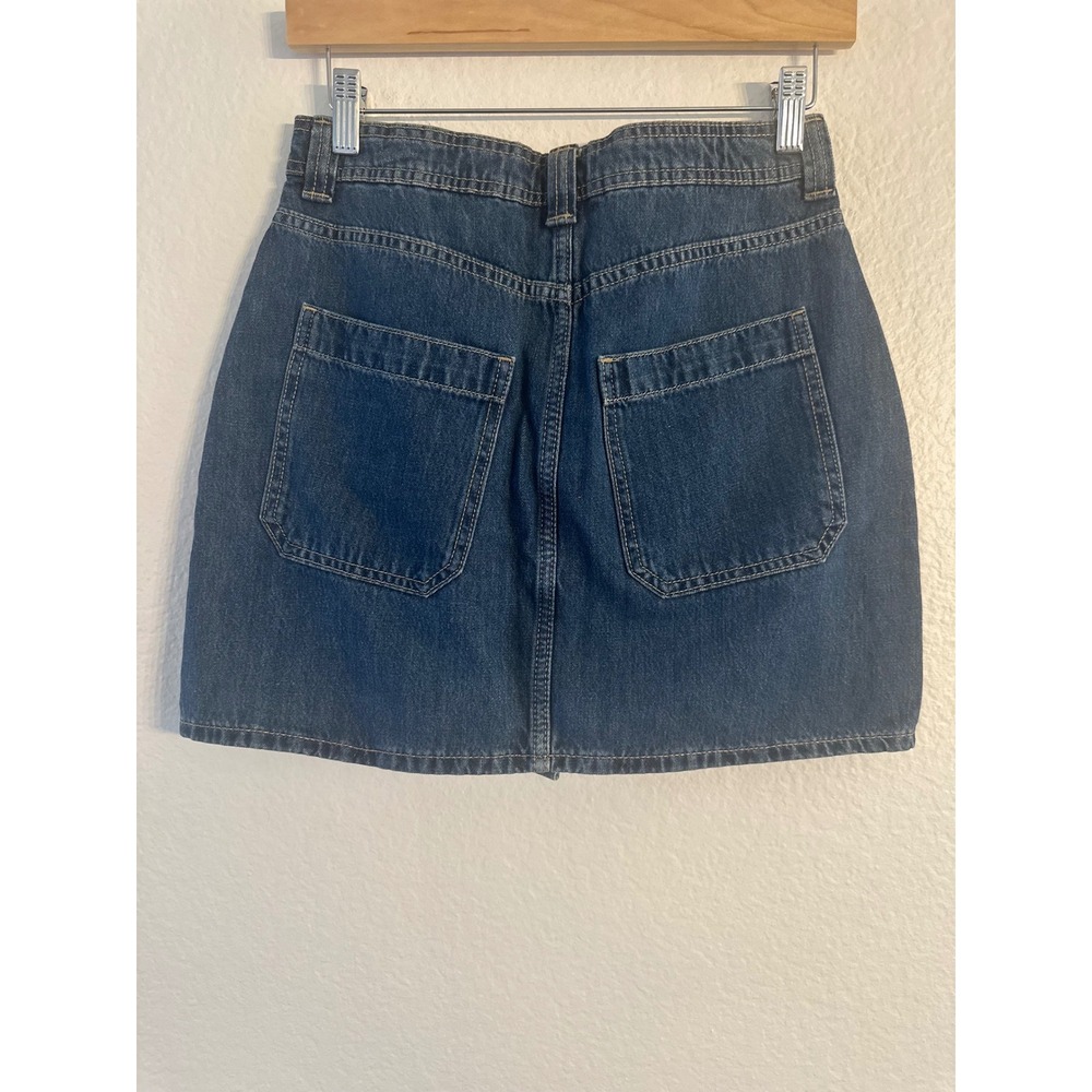 Old Navy Utility Mini Skirt Womens 0 Medium Wash Button Front Denim 585190-00-1 - Picture 5 of 10